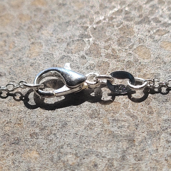 Crystal Quartz Teardrop Stone Sterling Silver Necklace - Picture 5 of 6